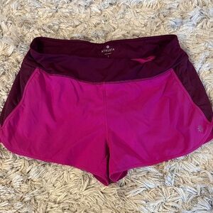 Athleta Two-Tone Magenta & Plum Athletic Shorts